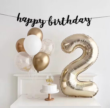 40 ιντσών Giant Platinum Number Balloons Light Golden Digital Balloon 1 2 3 4 5 6 7 8 9 Globos Διακοσμήσεις γάμου για πάρτι γενεθλίων