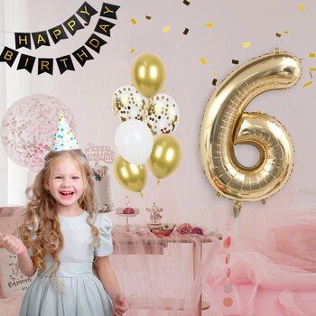 40 ιντσών Giant Platinum Number Balloons Light Golden Digital Balloon 1 2 3 4 5 6 7 8 9 Globos Διακοσμήσεις γάμου για πάρτι γενεθλίων