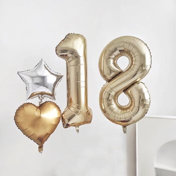 40 ιντσών Giant Platinum Number Balloons Light Golden Digital Balloon 1 2 3 4 5 6 7 8 9 Globos Διακοσμήσεις γάμου για πάρτι γενεθλίων