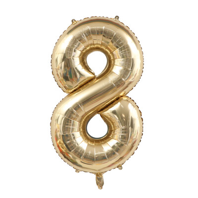40-palcové obrovské platinové balóny s číslami, svetlo zlatý digitálny balón 1 2 3 4 5 6 7 8 9, narodeninové párty, svadobné dekorácie, Globos