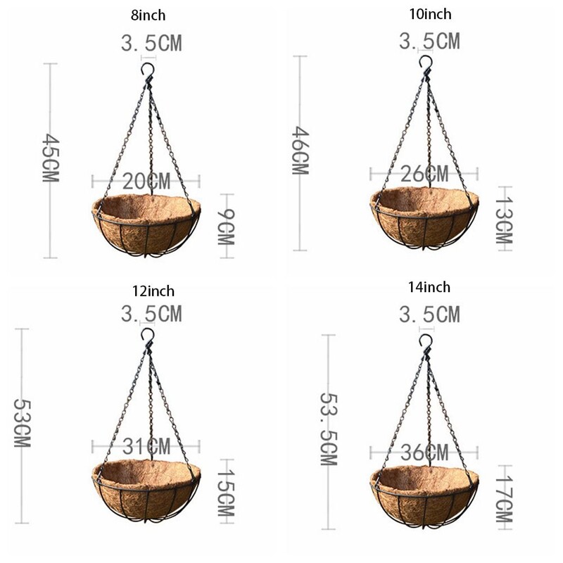 Sodinimo krepšelio rinkinys, pakabinamas gėlių vazono krepšelis ir pamušalas vidaus / lauko sodo dekoravimui, puikiai tinka namams, sodui, terasai