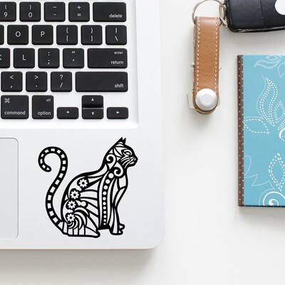 Mandala Cat Art Decor vinyl laptop matrica Macbook Pro 14 16 Air Retina 13 15 hüvelykes Mac Skin iPad személyre szabott notebook matricához
