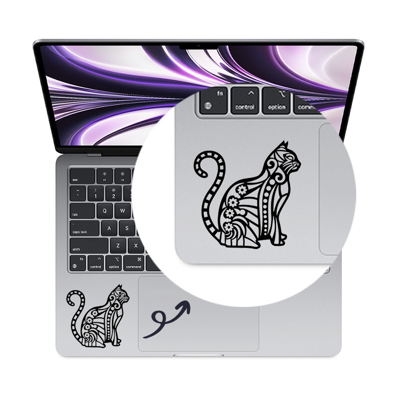 Mandala Cat Art Decor Vinyl nálepka na notebook pre Macbook Pro 14 16 Air Retina 13 15 Inch Mac Skin iPad Personalizovaná nálepka na notebook