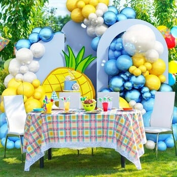 90 ΤΕΜ. Tropical Pineapple Balloon Arch Kit Κίτρινα μπλε και λευκά μπαλόνια Μπάλες γενεθλίων Καλοκαιρινές γιορτές και εκδηλώσεις για μοναχικά