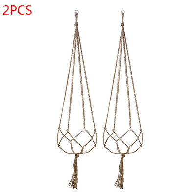 Makramė Augalų pakabos Krepšeliai Gėlių vazonų Laikiklis Balkonas Pakabinamas Sodinamosios Dekoras Surišta Kėlimo Virvė Namų Sodo reikmenys 2vnt