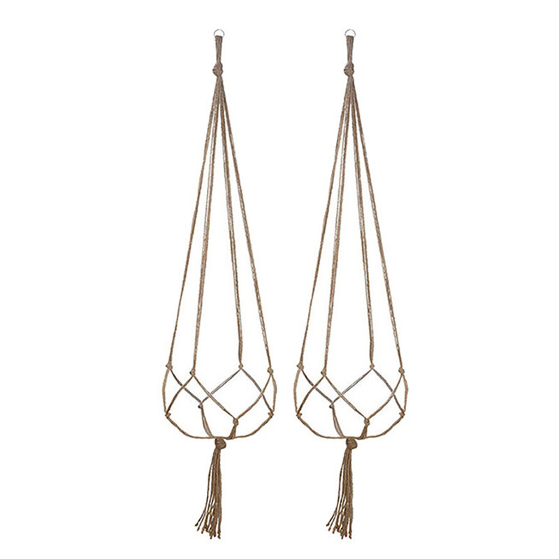 Makramė Augalų pakabos Krepšeliai Gėlių vazonų Laikiklis Balkonas Pakabinamas Sodinamosios Dekoras Surišta Kėlimo Virvė Namų Sodo reikmenys 2vnt