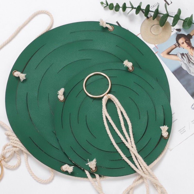 PU odinė augalų kabykla Makrame sieninė sodinukų lentyna Dekoratyvinis gėlių vazonų laikiklis Boho namų dekoras mažiems augalams