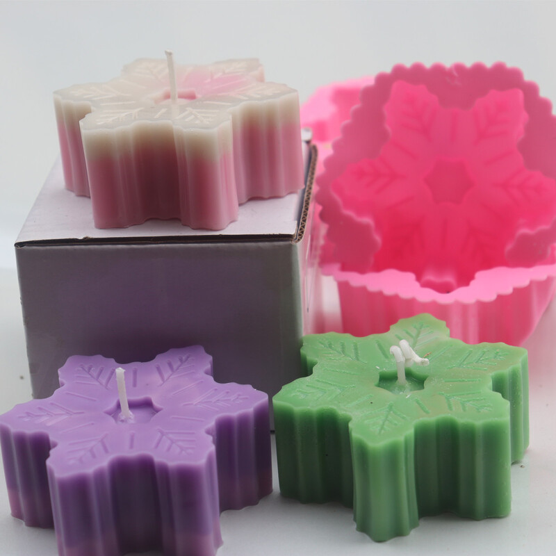 Kalėdų snaigės formos rankų darbo „pasidaryk pats“ aromaterapinis žvakių muilas, naminis modelio kvapas, skirtas renginiui lengvai pašalinti silikoną