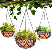 Pakabinamas krepšelis augalams Gėlių sodo vazonų vazonai 8/10/12 colių augalų laikikliai, skirti namų balkono dekoravimui