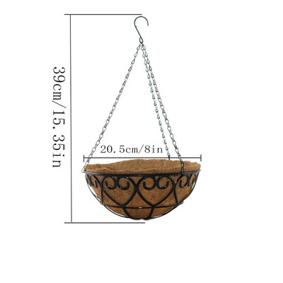 Pakabinamas krepšelis augalams Gėlių sodo vazonų vazonai 8/10/12 colių augalų laikikliai, skirti namų balkono dekoravimui