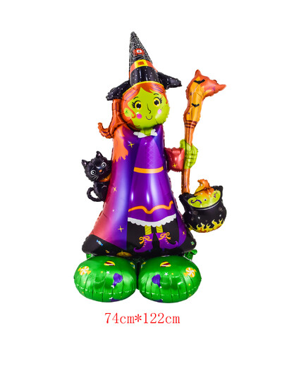 1 sada obrovských stojanových podstavcových halloweenskych fóliových balónov, tekvicových duchov, čarodejníckych balónov, stromčekov duchov, halloweenskych párty dekorácií