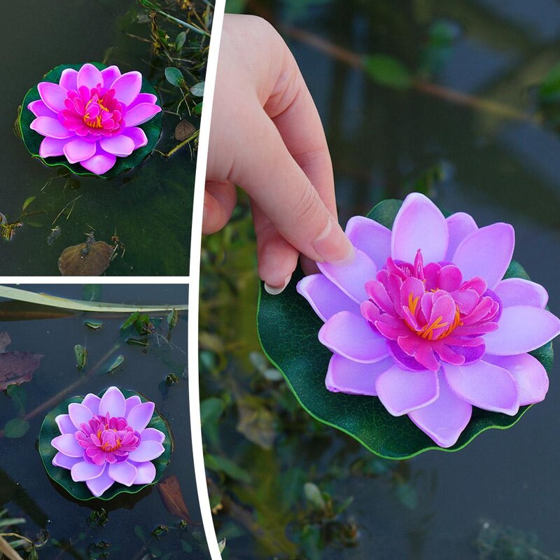 10 cm dirbtinis lotosas netikrų augalų tvenkinio dekoras Dirbtinis vandens lelija plūduriuojantis putplastis lotosas namų sode žuvų bakas netikra gėlė
