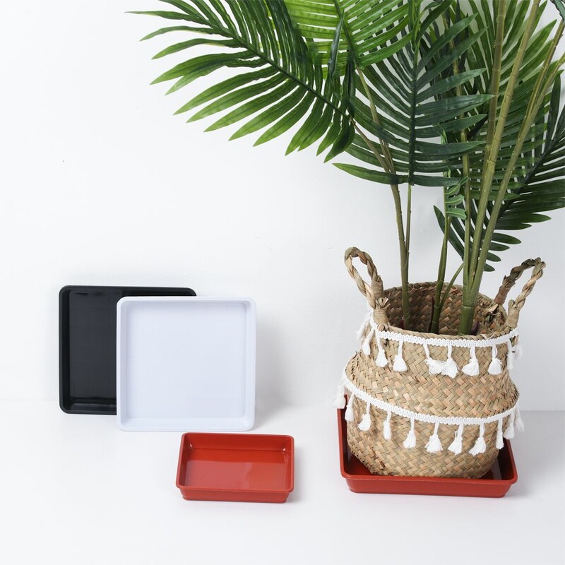 Karštas 4/6/7/8/10 colių plastikinis augalų vazono lėkštė Lašėjimo padėklai Lėkštės patalpose Lauke Sunkus kvadratinis gėlių vazonas Ruda/balta/juoda