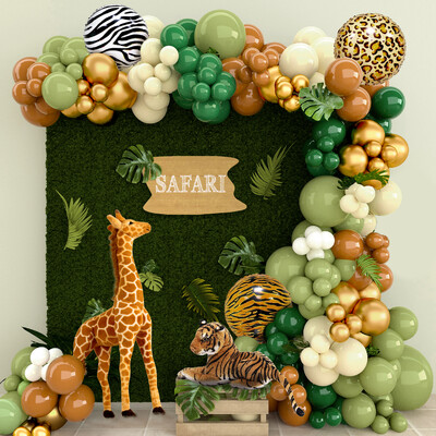 Jungle Animal Balon Herland Kit Kit Dekoracija za 1. rođendansku zabavu Dječji Dječak Baby Shower Safari Dekor Lateks baloni