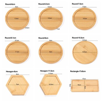 Πολλαπλός δίσκος μπαμπού Ξύλινο πιατάκι λουλουδιών Δίσκος για φλιτζάνια σουβέρ Πιάτο κουζίνας Διακοσμητικό πιάτο Creative Coaster Ματ για φλιτζάνι καφέ