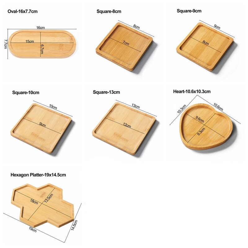 Višestruki pladanj od bambusa Drveni tanjurić Posuda za cvijeće Posuda Podloga za šalicu Tanjur za podmetač Kuhinjski ukrasni tanjur Kreativni podmetač Podmetač za šalicu kave