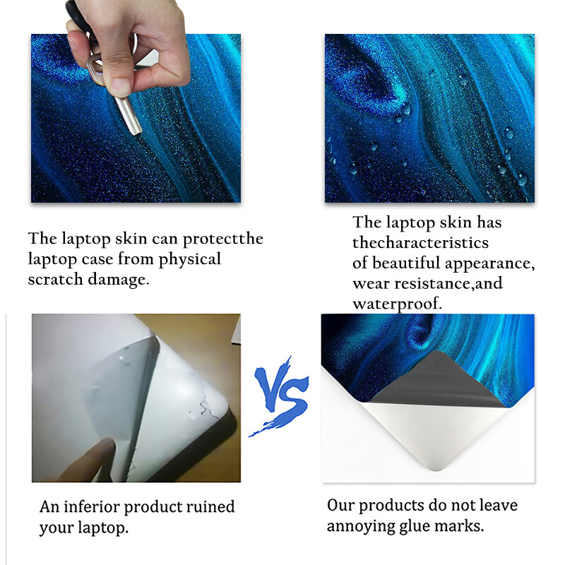 Nešiojamojo kompiuterio lipdukas, 10–17 colių nešiojamojo kompiuterio universalus lipdukas, tinkantis 12 colių 13 colių 14 colių 15 colių 15,6 colio, dulkėms atsparus vandeniui daugkartinis – marmuras