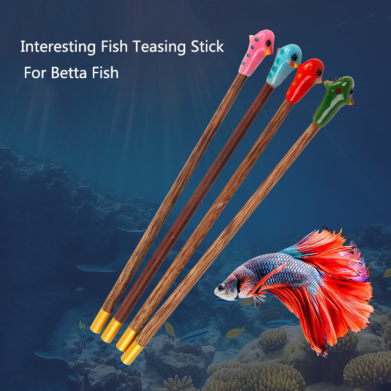 Akvárium Betta oktatópálca fából készült játékbot Aktív Egészséges Betta hal felszerelés Gyanta hal dekoráció Fish Stick ﻿Új