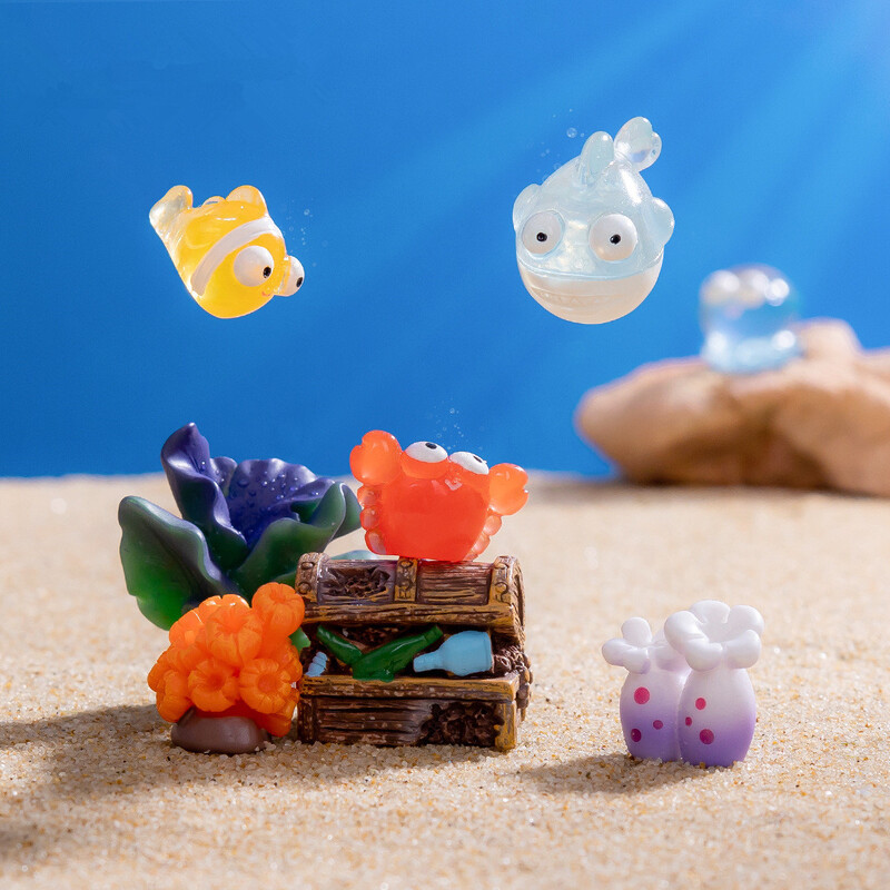 Figúrky Miniatúry Roztomilé Mini Morské Zvieratá Ryby Koraly Mikro Krajinné Ozdoby Pre Akvárium Akvárium Dekorácie Príslušenstvo