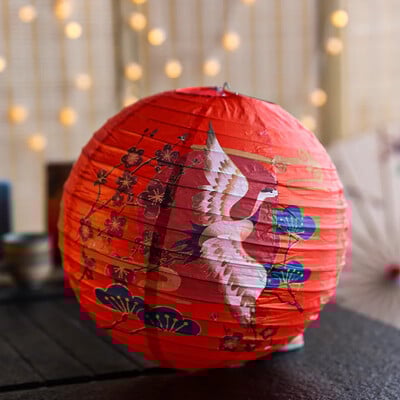 12 ιντσών τυπωμένα λουλούδια στρογγυλά κινέζικα φανάρια από χαρτί Γενέθλια Γαμήλια διακόσμηση Χειροτεχνία DIY Φεστιβάλ Φανάρι προμήθειες πάρτι
