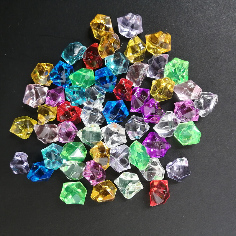Camal 100db/zsák Színes Akvárium Akril Kövek Kristály Jégkockák Dekor Váza Töltő Kavicsos Akvárium Otthoni Dísz Táj