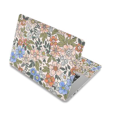 Piele pentru laptop, 10 12 13 14 15 17 inchi Decal pentru laptop Rezistent la praf Impermeabil Reutilizabil 1 mare cu 2 încheieturi mici, flori plante