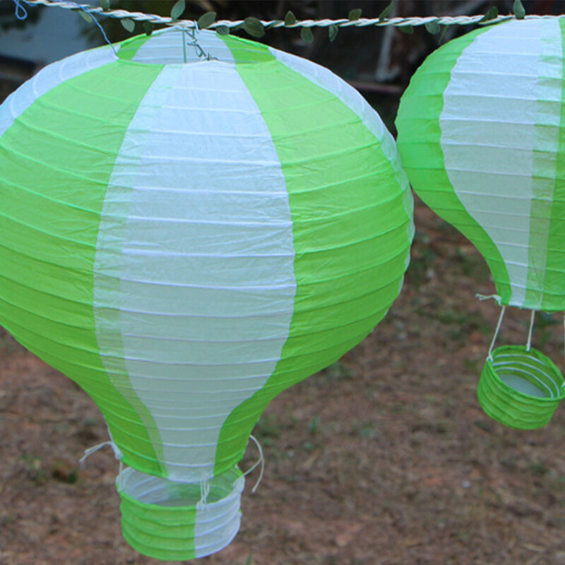 5db hőlégballon party dekor papír lámpás medál erkély udvar kert függő dísz színes lámpás dekoráció