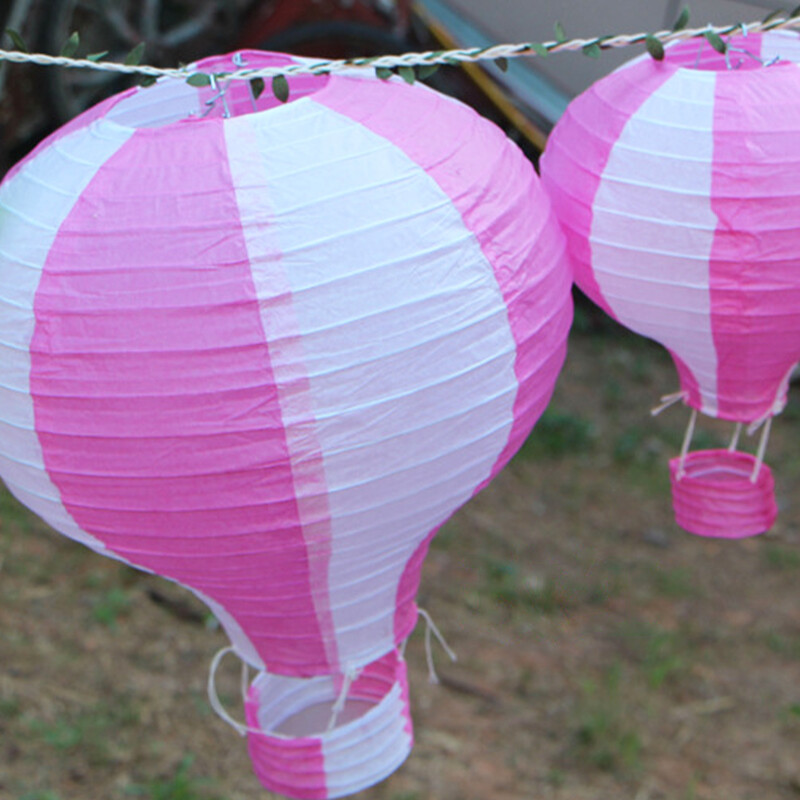 5db hőlégballon party dekor papír lámpás medál erkély udvar kert függő dísz színes lámpás dekoráció