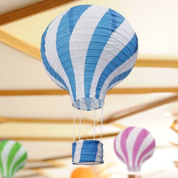 Rainbow Het Air Balloon Πολύχρωμο Φανάρι Πτυσσόμενο Κρεμαστό Καλάθι Φεστιβάλ Χάρτινο Φανάρι DIY Διακόσμηση Γάμου Γάμου