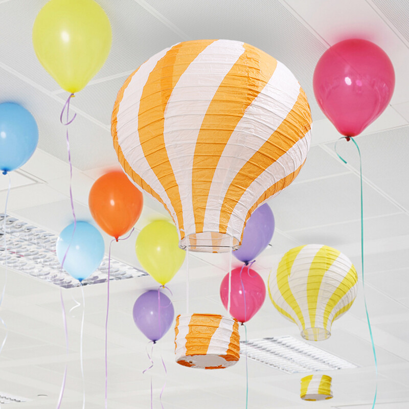 Varavīksnes karstā gaisa balons Krāsains laternas salokāms piekārts grozs Festivāla papīra laterna DIY dzimšanas dienas kāzu ballītes dekorēšana