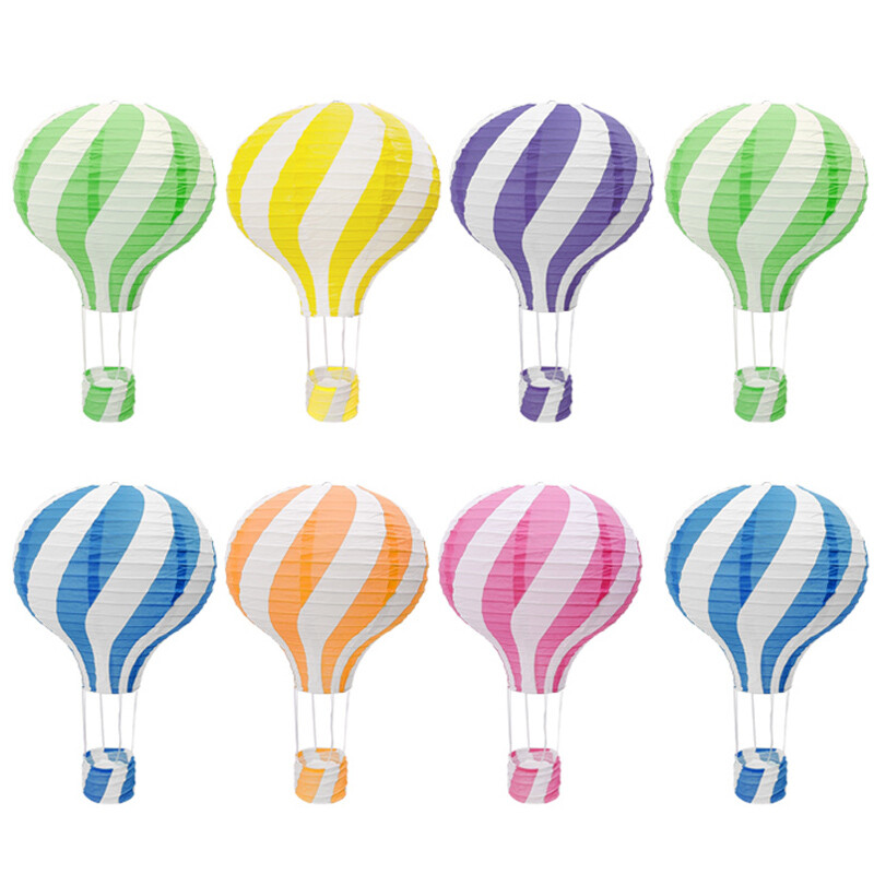 Varavīksnes karstā gaisa balons Krāsains laternas salokāms piekārts grozs Festivāla papīra laterna DIY dzimšanas dienas kāzu ballītes dekorēšana