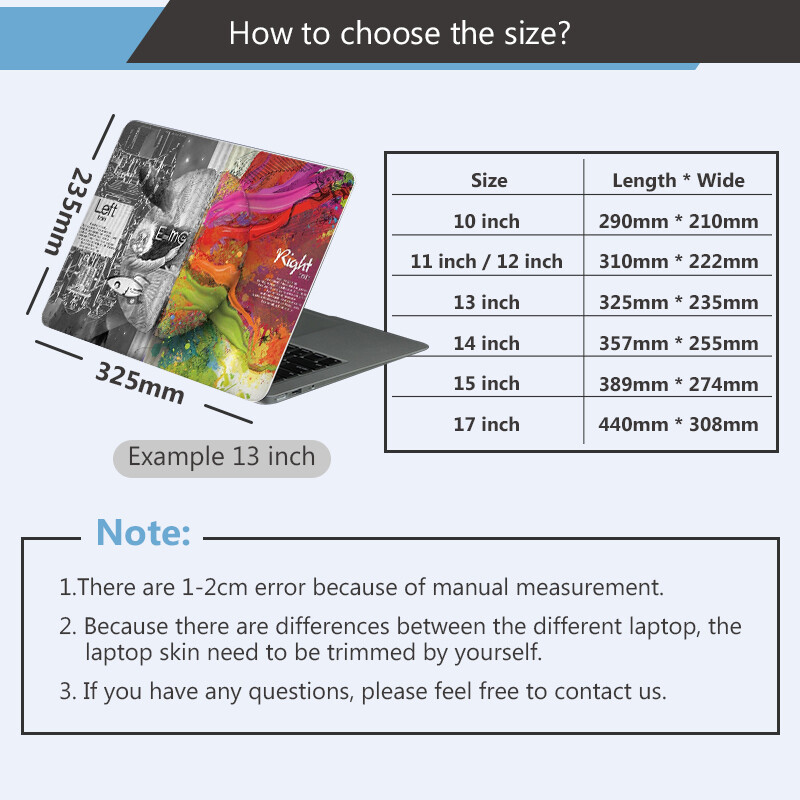 Laptop Notebook Skin Sticker Pictură în ulei Cover Art Decal 13.3" 14" 15.6" 17" inch Laptop Notebook Skin Vinyl Sticker Cover Deca