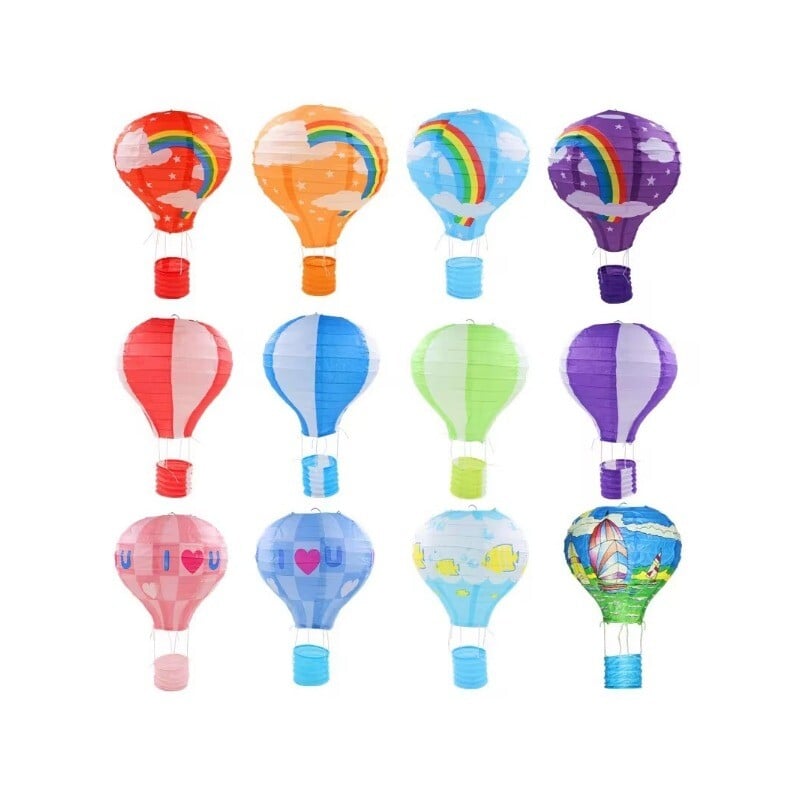 Kalėdų/Vaivorykštės serijos spausdinimo popierinis žibintas 30 cm oro balionu vestuvių dekoravimas Vaiko gimtadienio vakarėlio kabančios dekoracijos