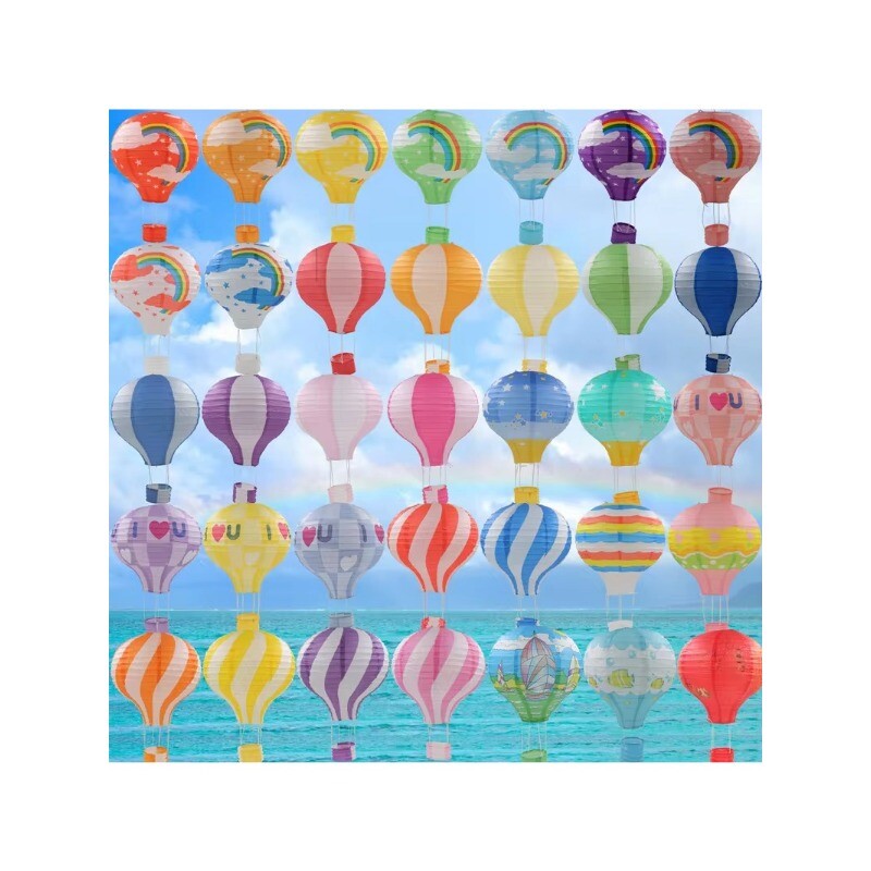 Kalėdų/Vaivorykštės serijos spausdinimo popierinis žibintas 30 cm oro balionu vestuvių dekoravimas Vaiko gimtadienio vakarėlio kabančios dekoracijos