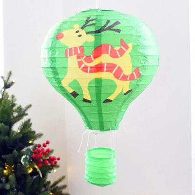 30 εκ. Άγιος Βασίλης Άλκη Χιονονιφάδα Φανάρι με αερόστατο χάρτινο φαναράκι παιδικό κρεμαστό πάρτι γενεθλίων Χριστουγεννιάτικη διακόσμηση γάμου