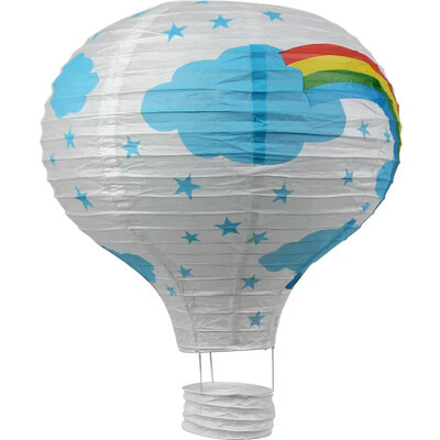 1db szivárvány hőlégballon lámpás 12 hüvelykes/16 hüvelykes barkács mennyezetre függő papírlámpás babazuhany gyerekeknek születésnapi parti dekoráció
