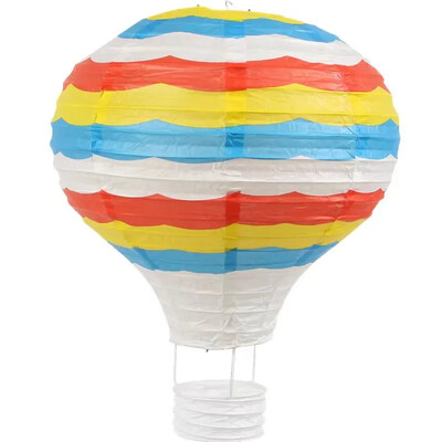 1db szivárvány hőlégballon lámpás 12 hüvelykes/16 hüvelykes barkács mennyezetre függő papírlámpás babazuhany gyerekeknek születésnapi parti dekoráció