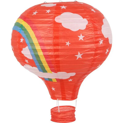 1db szivárvány hőlégballon lámpás 12 hüvelykes/16 hüvelykes barkács mennyezetre függő papírlámpás babazuhany gyerekeknek születésnapi parti dekoráció