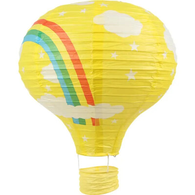 1db szivárvány hőlégballon lámpás 12 hüvelykes/16 hüvelykes barkács mennyezetre függő papírlámpás babazuhany gyerekeknek születésnapi parti dekoráció