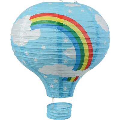 1db szivárvány hőlégballon lámpás 12 hüvelykes/16 hüvelykes barkács mennyezetre függő papírlámpás babazuhany gyerekeknek születésnapi parti dekoráció