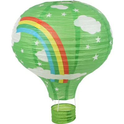 1db szivárvány hőlégballon lámpás 12 hüvelykes/16 hüvelykes barkács mennyezetre függő papírlámpás babazuhany gyerekeknek születésnapi parti dekoráció