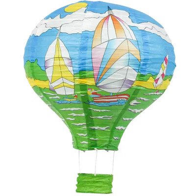 1db szivárvány hőlégballon lámpás 12 hüvelykes/16 hüvelykes barkács mennyezetre függő papírlámpás babazuhany gyerekeknek születésnapi parti dekoráció