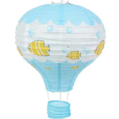 1db szivárvány hőlégballon lámpás 12 hüvelykes/16 hüvelykes barkács mennyezetre függő papírlámpás babazuhany gyerekeknek születésnapi parti dekoráció