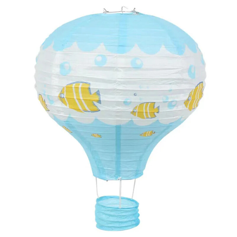 1db szivárvány hőlégballon lámpás 12 hüvelykes/16 hüvelykes barkács mennyezetre függő papírlámpás babazuhany gyerekeknek születésnapi parti dekoráció