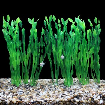 10τμχ Fish Aquarium Plants Φυτά θαλασσινού νερού για ενυδρείο 30cm Plastic Fish Tank Plant Aquarium Decoration