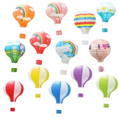 1 τμχ 40cm Santa Claus Elk Rainbow Hot Air Balloon 16 ιντσών Χάρτινο Φανάρι Φανάρι οροφής Χριστουγεννιάτικο Διακόσμηση Γάμου