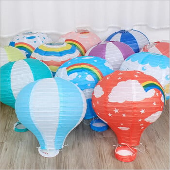 1 τμχ 40cm Santa Claus Elk Rainbow Hot Air Balloon 16 ιντσών Χάρτινο Φανάρι Φανάρι οροφής Χριστουγεννιάτικο Διακόσμηση Γάμου