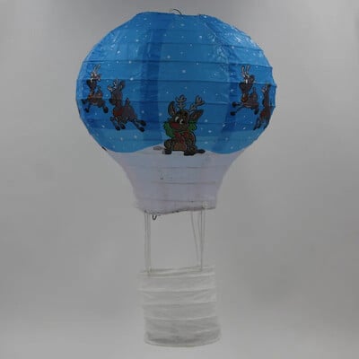 1 τμχ 40cm Santa Claus Elk Rainbow Hot Air Balloon 16 ιντσών Χάρτινο Φανάρι Φανάρι οροφής Χριστουγεννιάτικο Διακόσμηση Γάμου