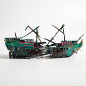 1 db akváriumi akvárium tájkép kalózhajó roncs hajó dekor műgyanta csónak dísz