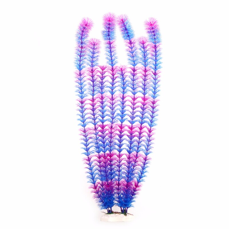 Minőségi 50 cm-es mesterséges víz alatti növények akváriumi akvárium dekoráció zöld lila vízifű nézegető dekorációk